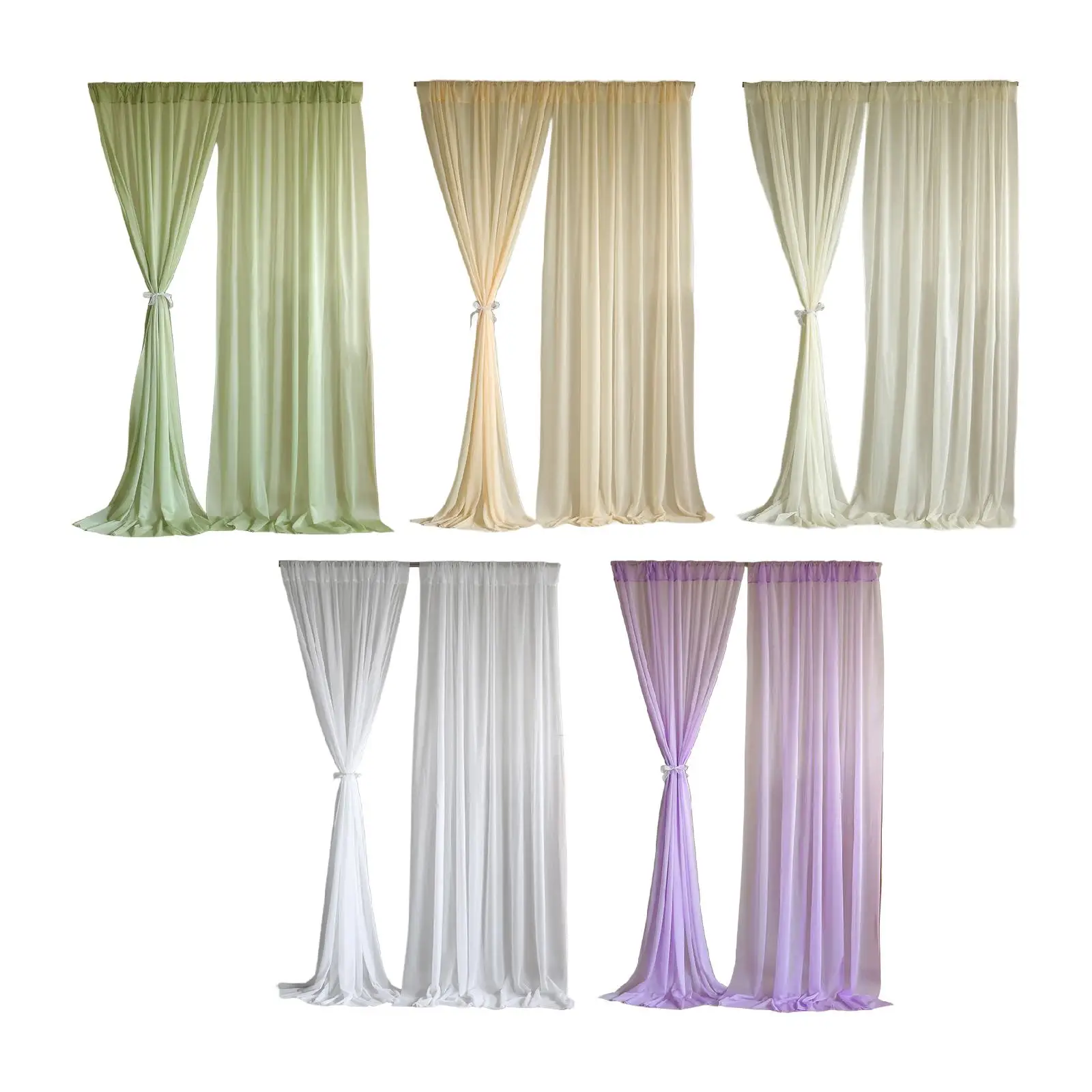 Backdrop Curtains Wedding Decoration Photography with Rod Pockets Decorative 2 Panels for Celebration Room Wedding Festival