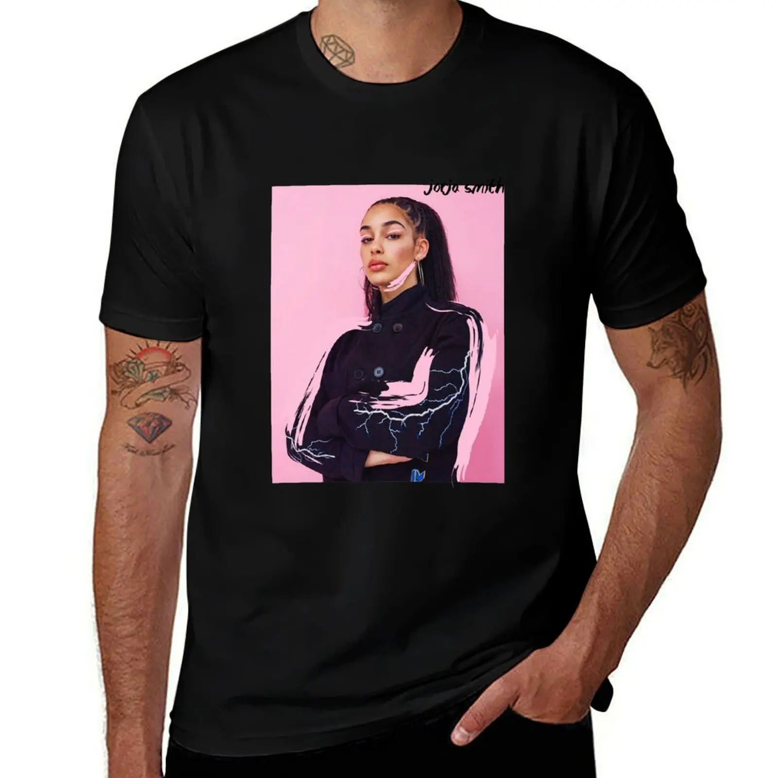 Jorja Smith Pink T-Shirt Christmas Casual Short Sleeve Top