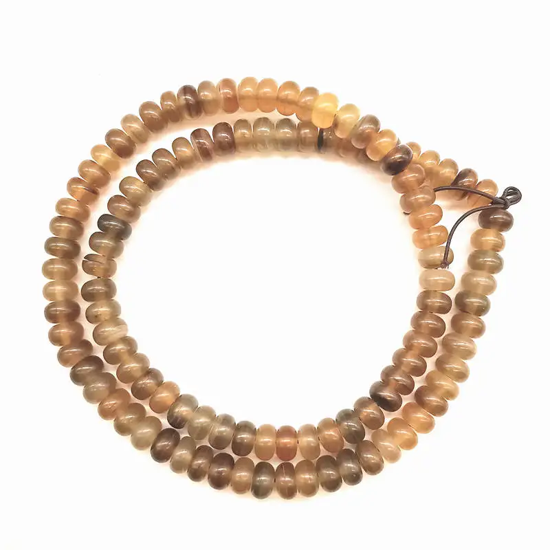 108beads Natural Ox Horn Wheel Beads 10x6mm TSB0509