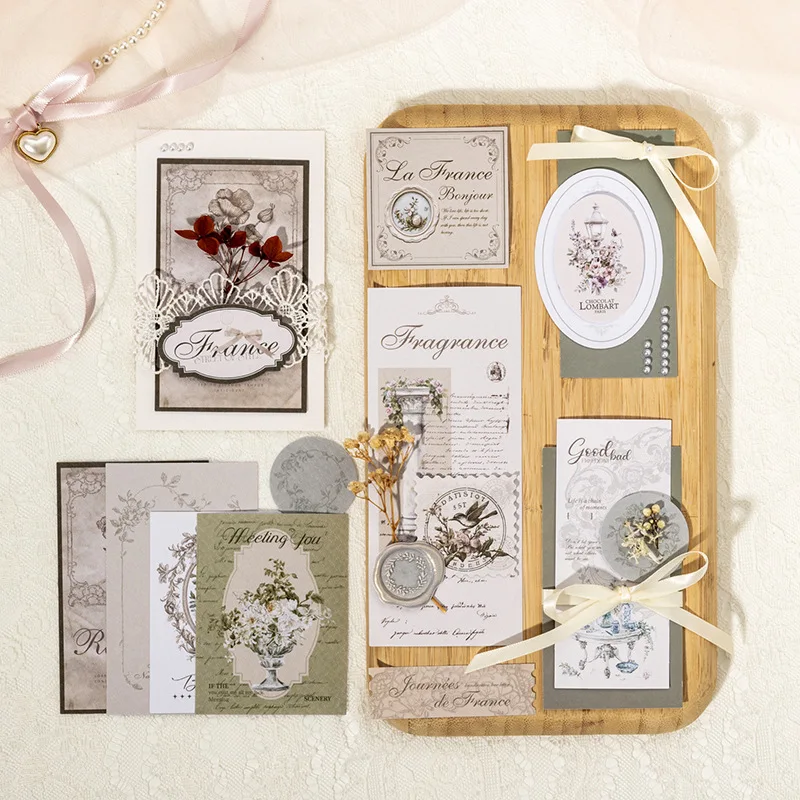 

100 Sheets/pack Romance in Southern France Collection French Elegance Writable Sticker Set Generous Quantity