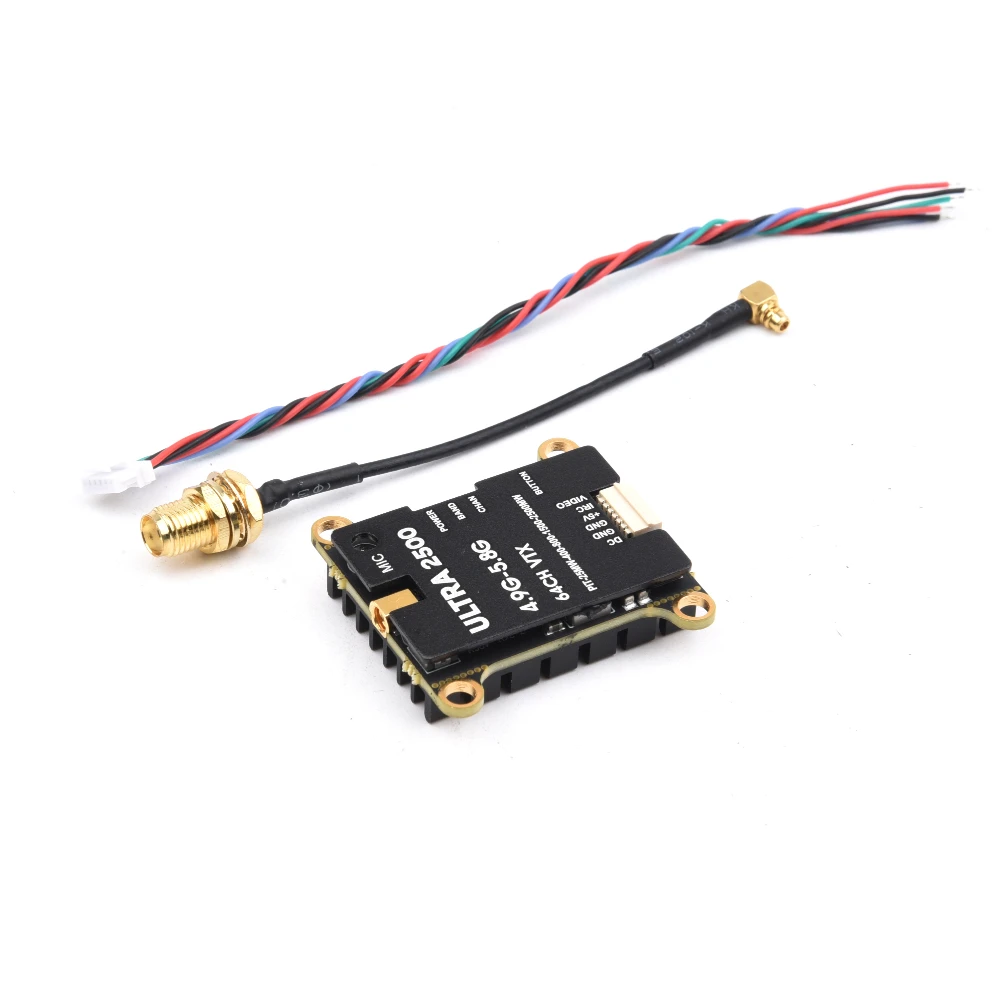 

Ultra2500 4.9-5.8Ghz 64CH 25mW/ 400mW/ 800mW/ 1500mW/ 2500mW/ Pit Mode 2.5W FPV Transmitter Built in Mic for RC Drones