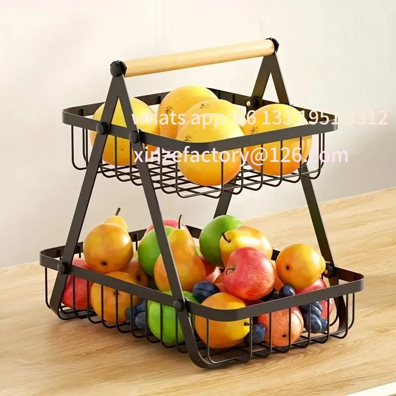 

Customizable 2/3 Tiers Storage Rack Multi-Purpose Fruit And Vegetable Basket Countertop Storage Shelf for Bathroom Home