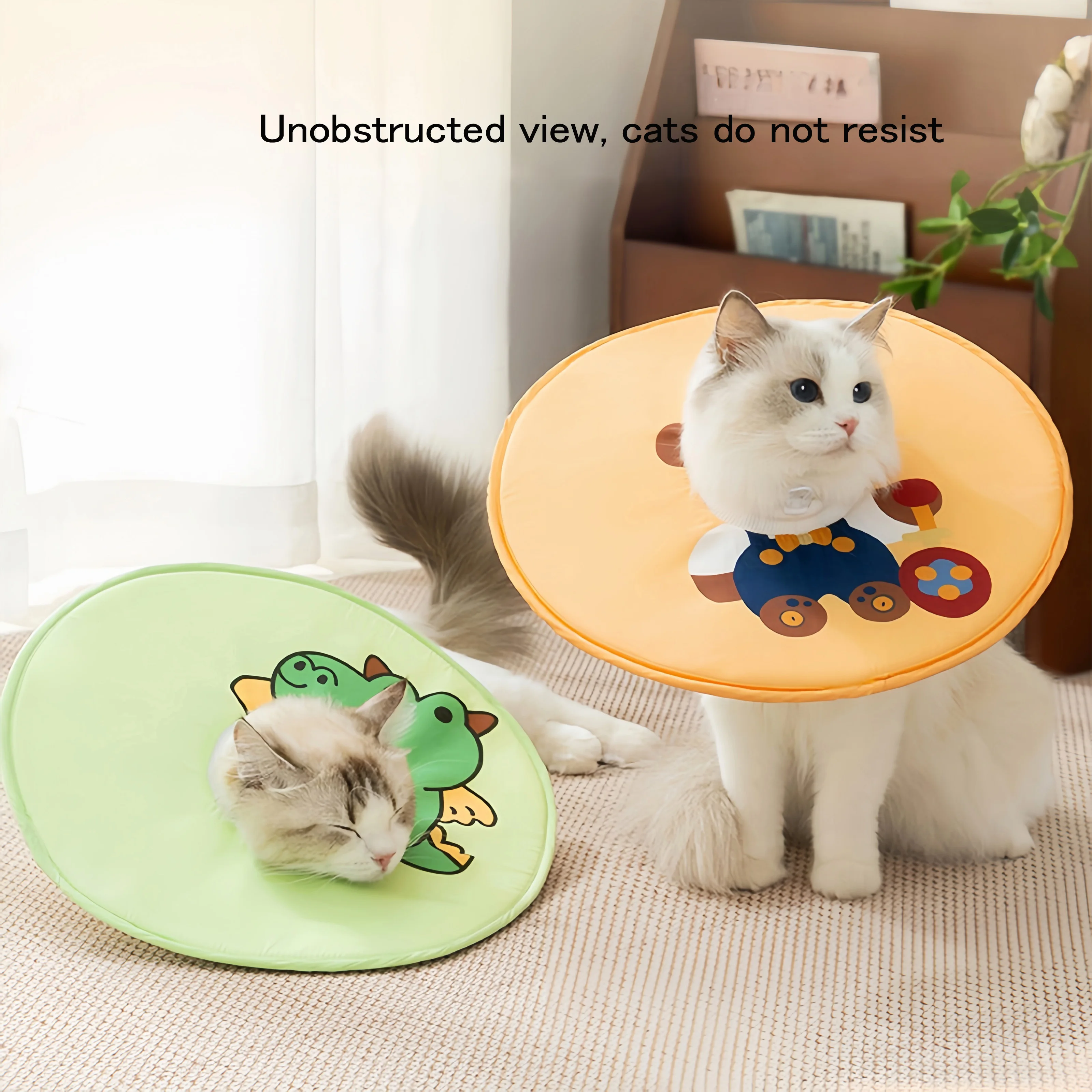 

​Pet Medical Recovery Collar Soft Elizabethan Cone Waterproof Anti-Scratch with Adjustable Neck Strap Post-Surgery Care for Cat