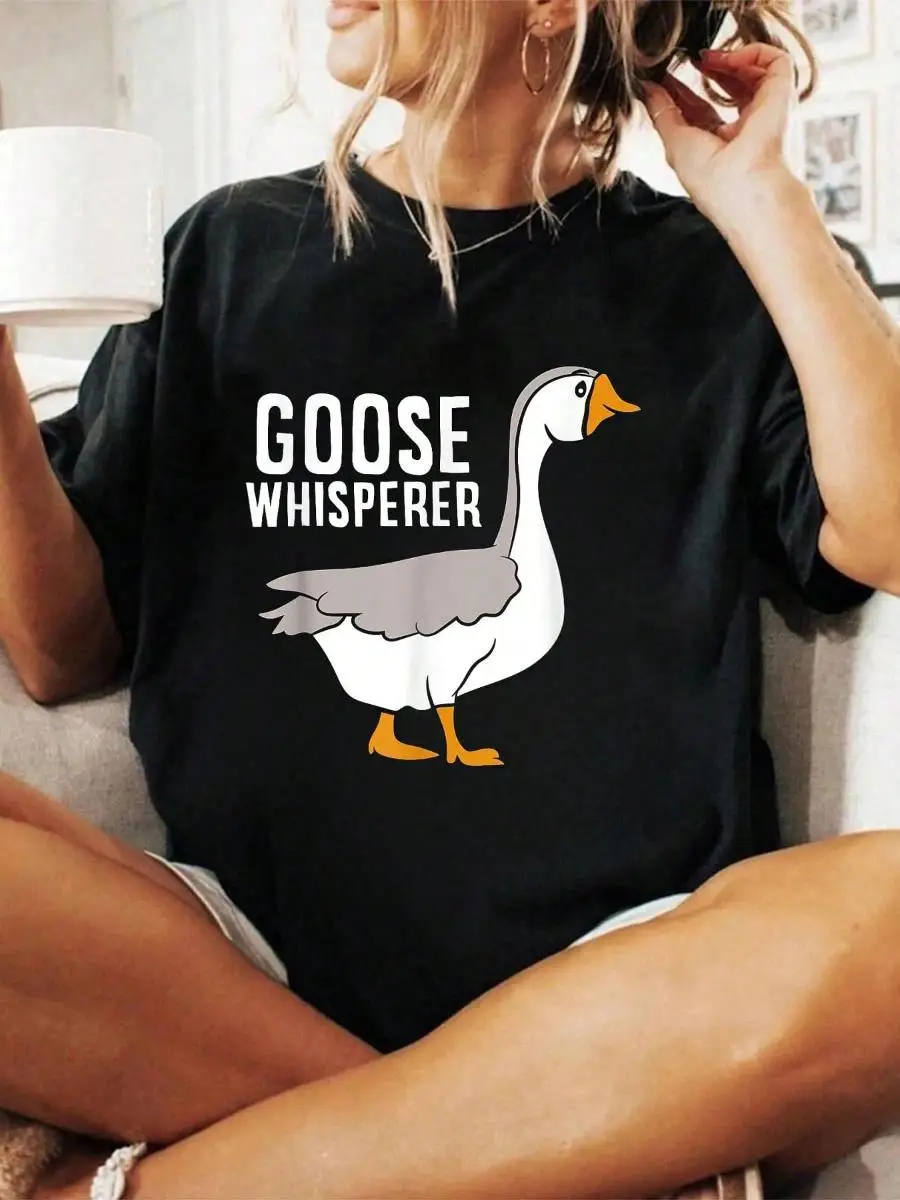 100_ Cotton Goose Whisperer Love Goose Bird Lover Gift Funny Goose T-Shirt Men s Women s Soft Breathable Tee Classic Fashion Summer Tops