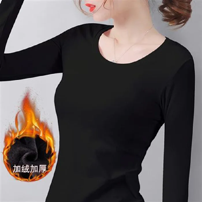 

thermal shirt woman winter culello high Bottoming Shirt Constant Temperature Plus Velvet Long-sleeved T-shirt Thin Velvet