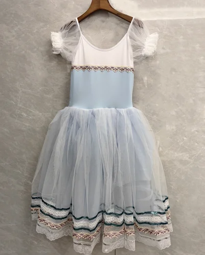Imagen 2 del producto Vestido de Ballet largo profesional para adultos, tutú romántico para niñas y mujeres, trajes de actuación de danza del cisne, vestido de bailarina para niños