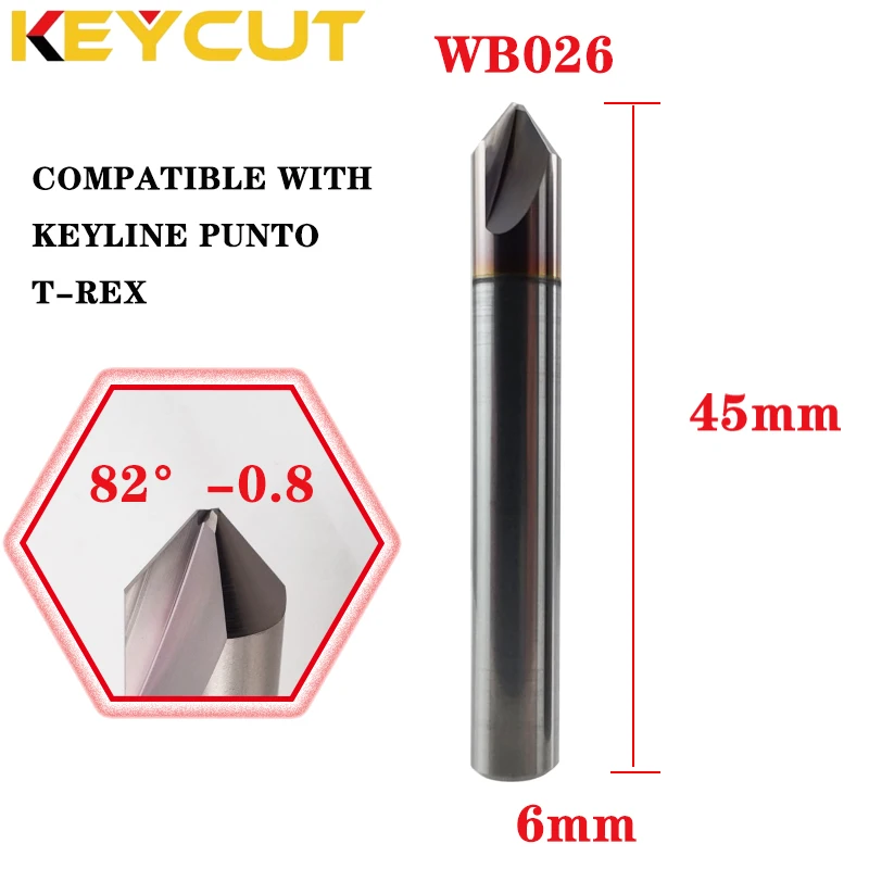 KEYLINE Milling Cutter HB026 Carbide D6 82° P-0.8 and Punto Tracer B026 for KESO 3000 - 8000 Aftermarket Locksmith Tools