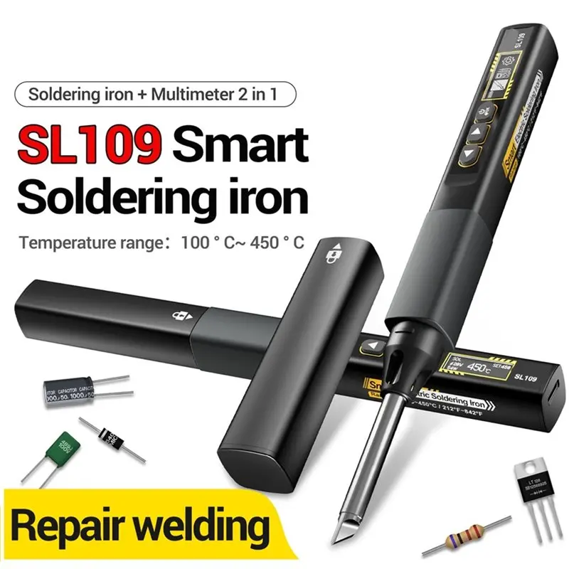 cost-effective-sl109-soldering-iron-electric-adjustable-temperature-75w-multimeter-voltage-rechargeable-100℃-450℃-repair
