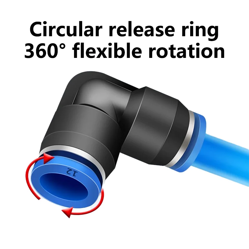 

PV Pneumatic Air Pipe Stainless Steel Copper Nickel Plating L Elbow Plastic Quick Plug 4/6/8/10/12MM Quick Connector