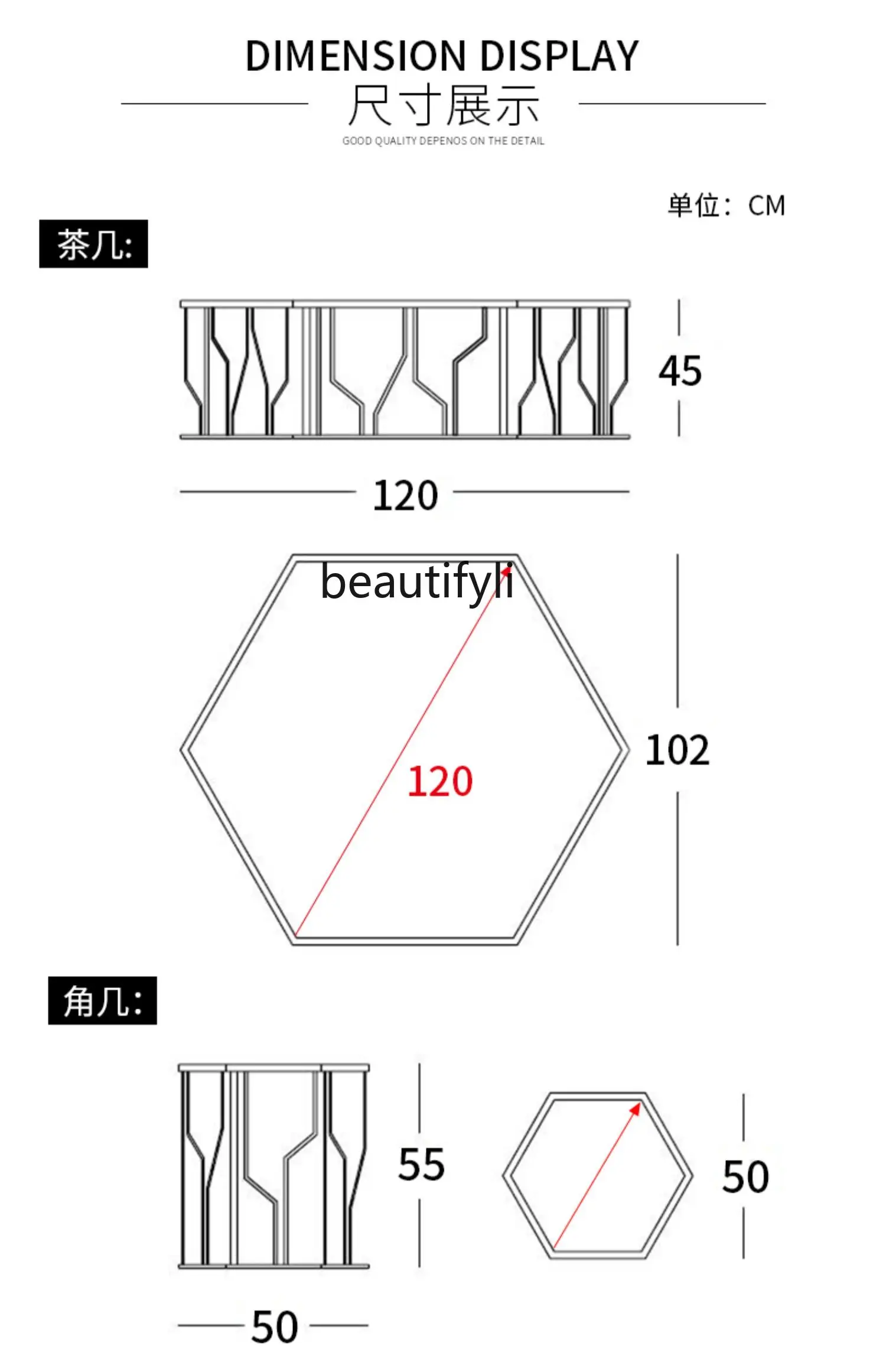 Postmodern light luxury marble coffee table simple modern tempered glass stainless steel coffee table