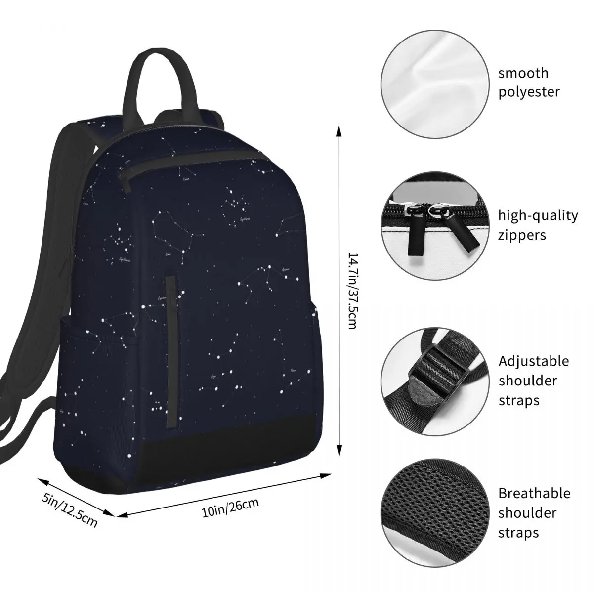 Space Galaxy Constellation (10) Backpack Student BookBag Boys Girls School Bag Computer Shoulder Bags Men Women