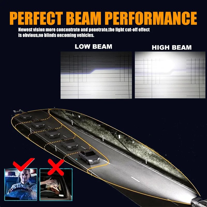 2 قطعة H4 جهاز عرض (بروجكتور) ليد عدسة 30000LM 60 واط Canbus المصابيح الأمامية H4 Bi LED العدسات توربو مروحة أضواء السيارة LHD 6000 كيلو عالية منخفضة مصباح شعاع