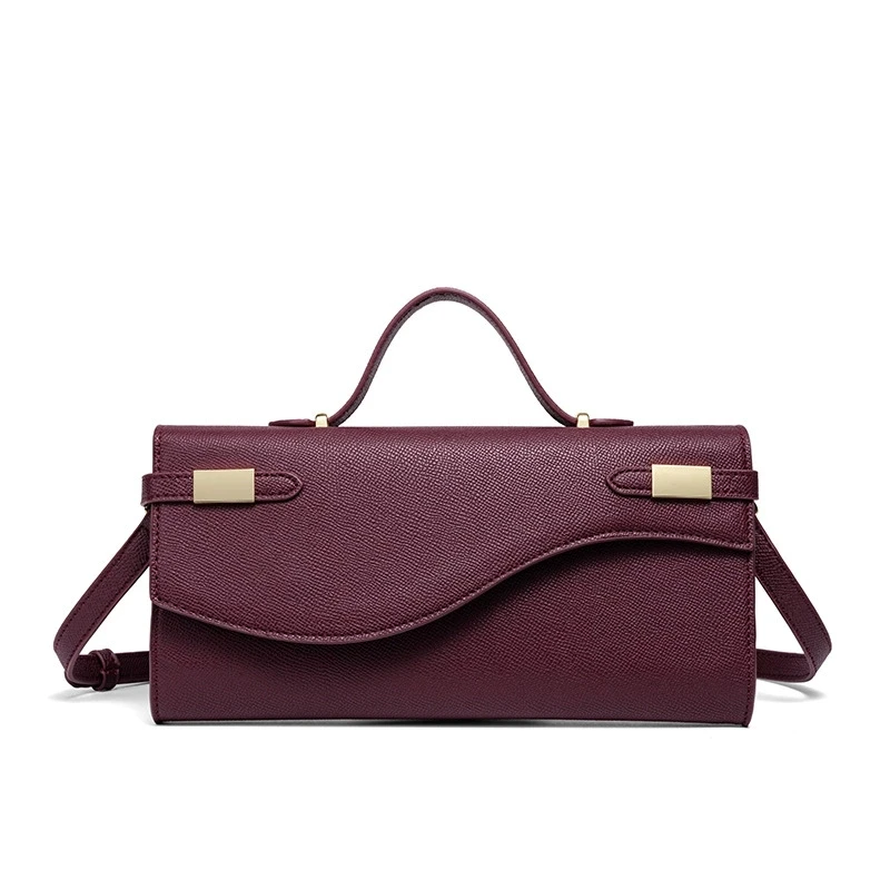 حقيبة يد صغيرة بسيطة على الموضة الكورية، حقيبة كتف مفردة مربعة الشكل كاجوال أنيقة وملمس راحة اليد باللون البني #5