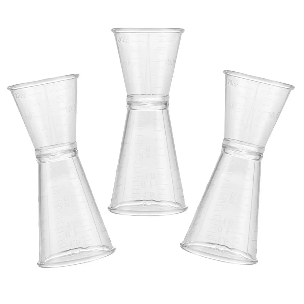 

3pcs Double Sided Plastic Cocktail Jigger Bar Accessories Bartending Tool Shot Ounce Cup Double Sided Jigger Reusable
