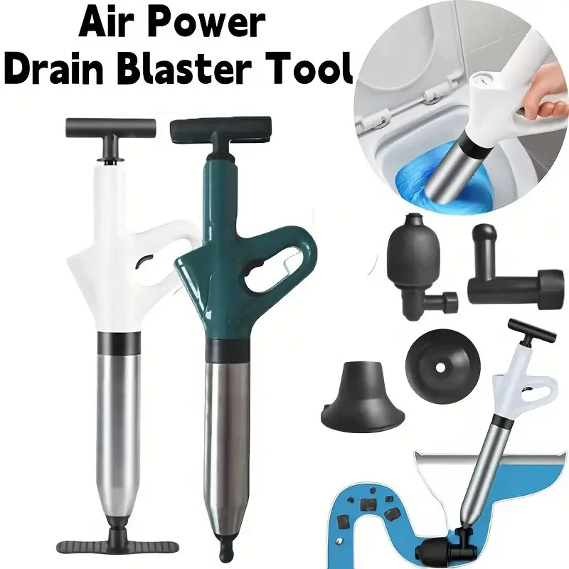 Toilet Dredge Sewer Toilet Air Drain Blaster Drain Clog Remover Tool High Pressure Toilet Plunger Pipe Dredger Sewers Unblocker