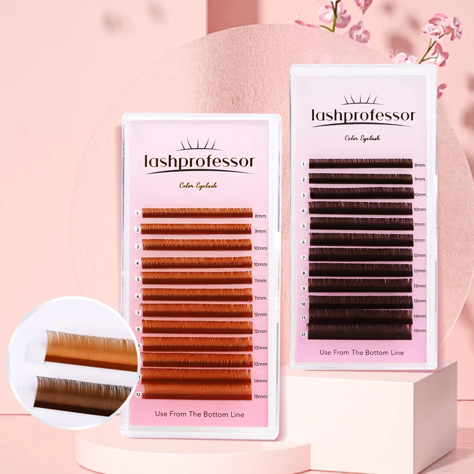 

New Arrival All Size Brown False Eyelash Individual Light Brown Mink Russian Volume Dark Chocolate Brown Lashes Extension