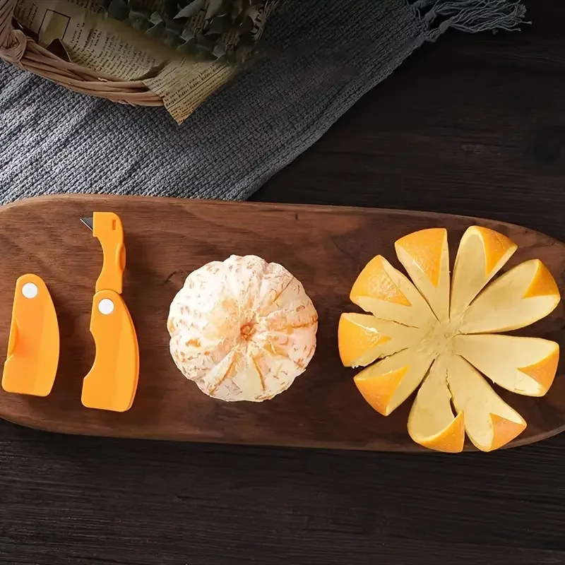 1/5/10pcs Orange Lemon Peeler Creative Cutter, Orange Peeler Tool With Folding Handle, Fruit Peeler, Vegetable Fruit Tools