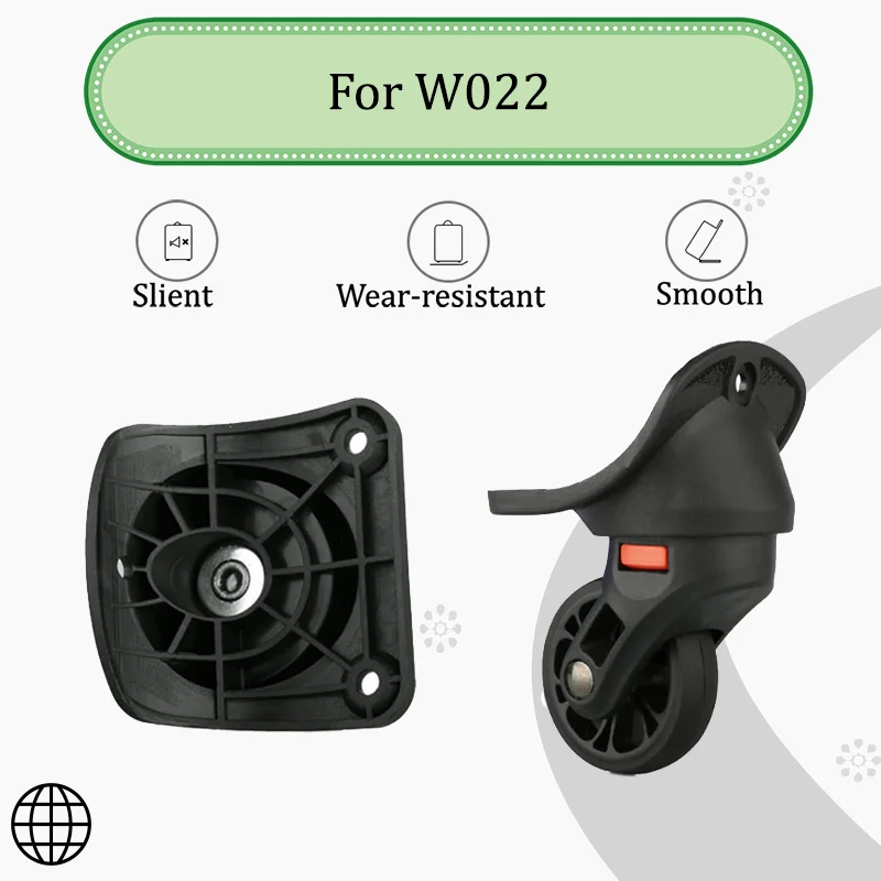

For W022 High-Strength Luggage Wheel Replacement Ultra-Quiet Swivel Castors Anti-Derailment Suitcase Wheels Suitable