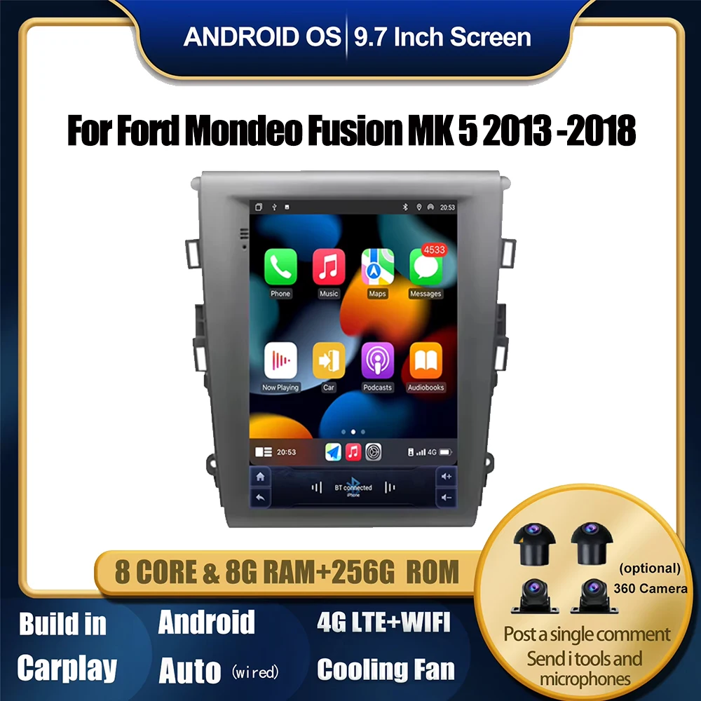 

9.7 Inch Android Car Radio Navigation stereo GPS Multimedia Video Player For Ford Mondeo Fusion MK 5 2013-2018 NO 2 din WIFI 4G