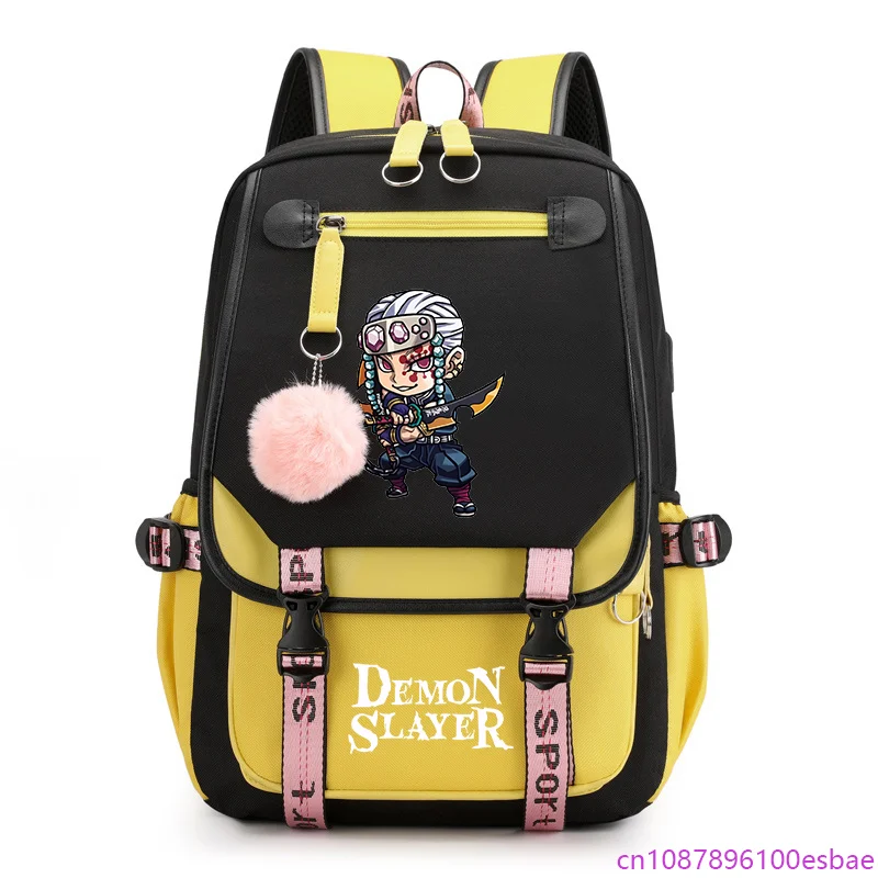 

New Fashion Uzui Tengen Backpack Outdoor Street Cool Anime Rucksack Teenagers USB Backpacks School Backpacks