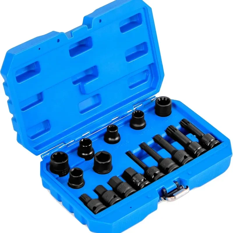 for Porsche Cayenne Benz 16 Piece Brake Caliper Screw Removal Sleeve Set Piston Wind Back Tool Kit Auto
