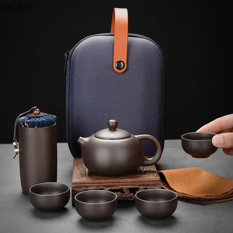Artisan Purple Clay Travel Tea Set - The Ultimate Portable Kung Fu Teaware for Tea Connoisseurs & Enthusiasts