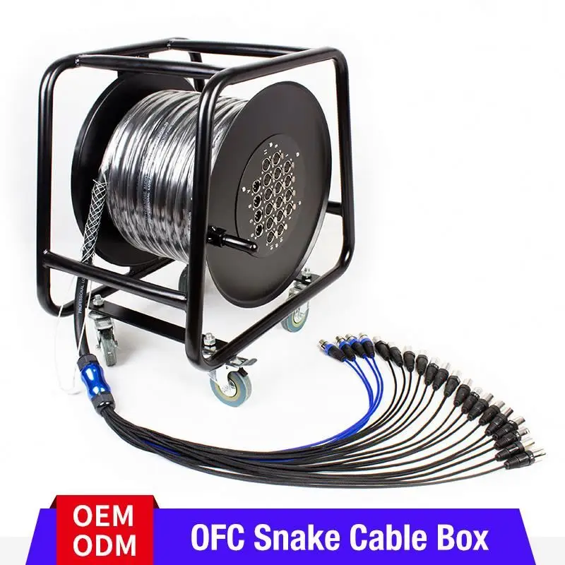 SND247 Professional 12-40CH Female to Male XLR Stage Snake Cable with Heavy Duty Steel Drum