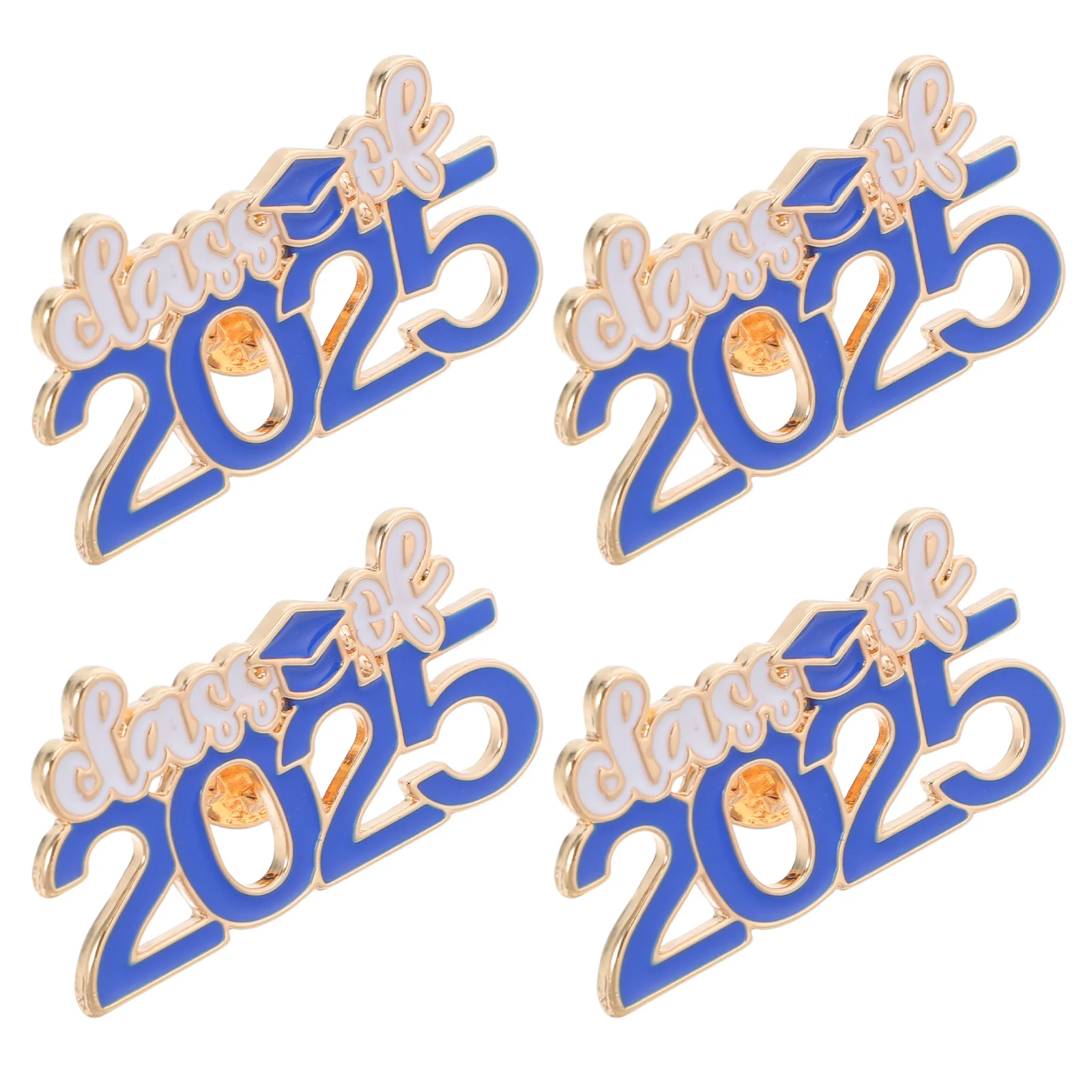 

4Pcs Graduation Enamel Brooch Set - 2025 Commemorative Cap Pins for Academic Achievement Ceremony Keepsake Jewelry