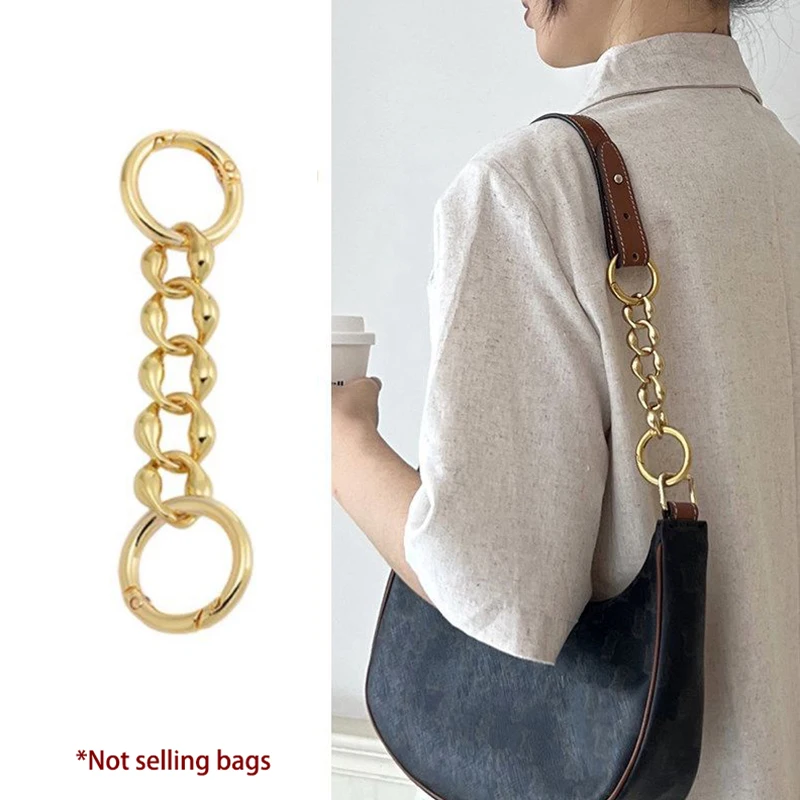 Bag Strap Extender Chain Metal Purses Chain 2 Styles Shoulder Bag Strap Extender Chains with Spring Gate Rings for Bag Straps