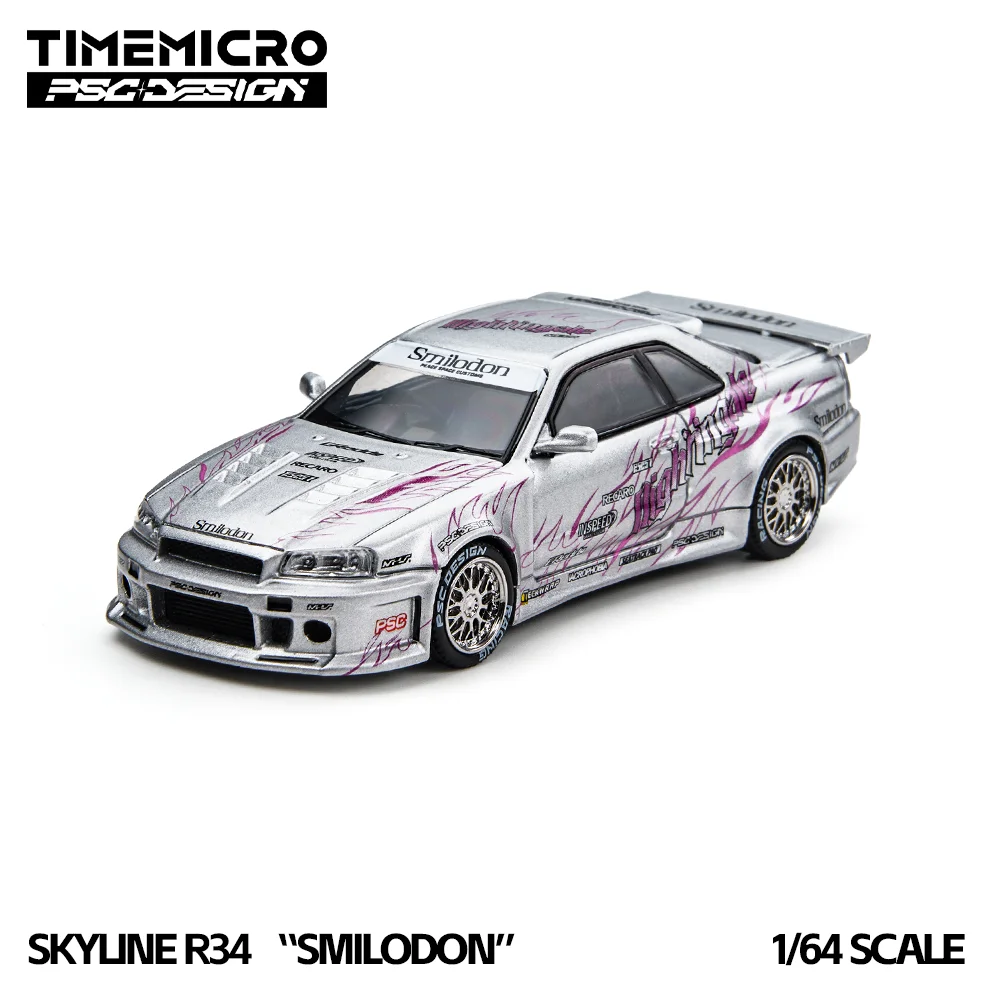 *Pre-order*TimeMicro R34 Nightingale Black And Silver Simulation Alloy Diecast Car Model Collectible Vehicle For Hobby Display
