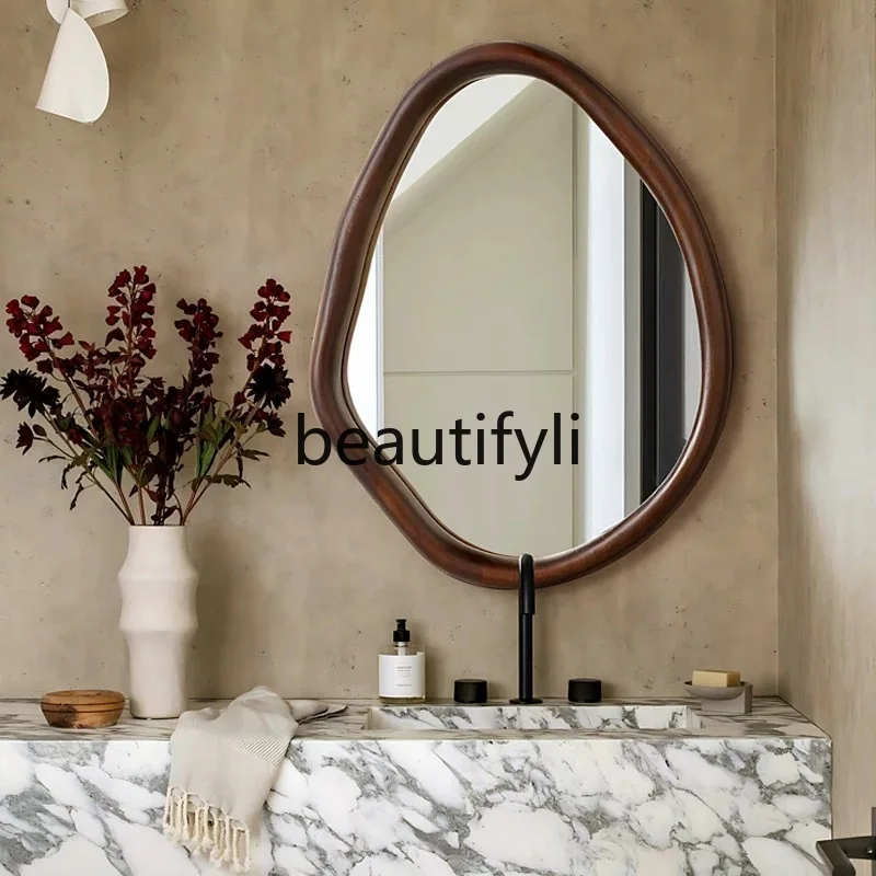 

American Retro Bathroom Makeup Mirror Irregular Vanity Mirror Non-Symmetrical Bathroom Mirror