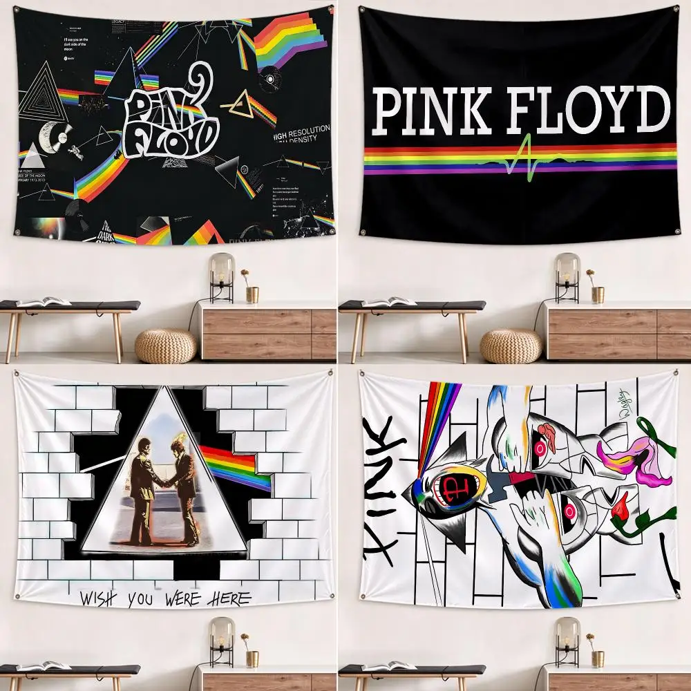 Music Pink Floyd Flags flag Hanging Grommets polyester Wall Flag Home Decor For Bedroom Living Room Fan Merch