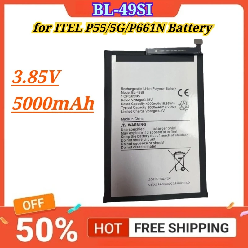 3.85V 5000mAh Battery BL-49SI for ITEL P55 5G/P661N Mobile Phone Battery