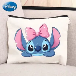 Disney-Bolsa de maquiagem feminina Lilo and Stitch, organizador cosmético casual, bolsa de maquiagem, bolsa de armazenamento feminina, bolsa de perfume, organizador, 2024