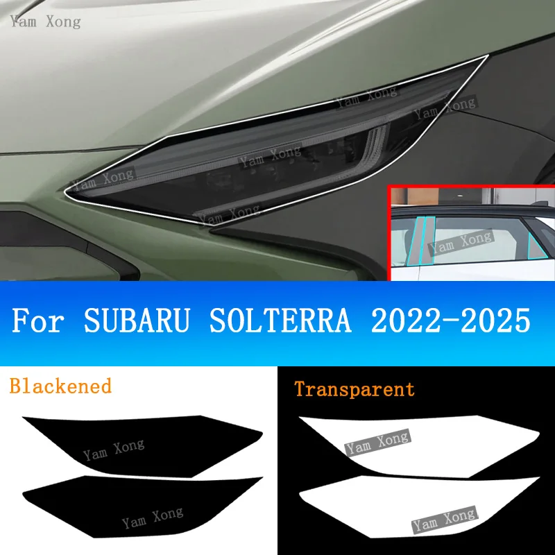 

Auto Exterior Front Light Transparent Protective Film For SUBARU SOLTERRA 2022-2025 Headlight Lamp Black Anti-Scratch Cover Film