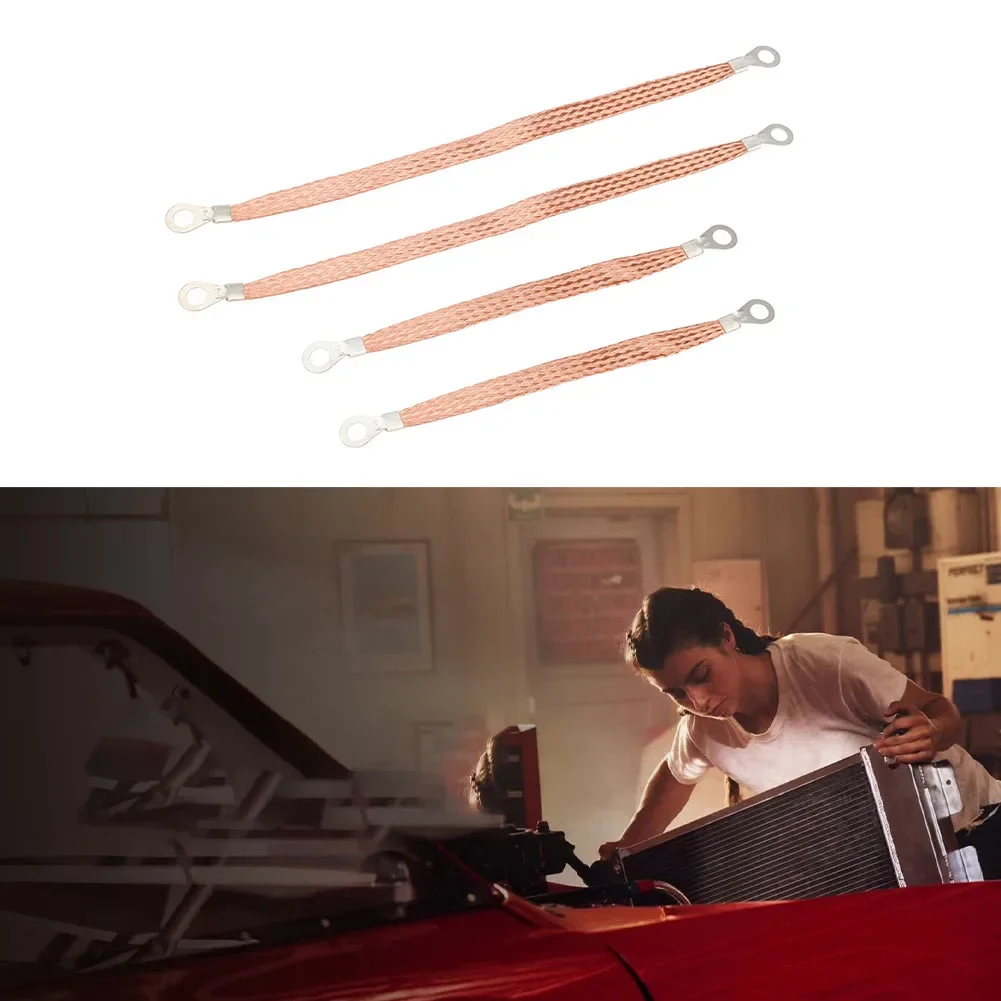 4pcs Engine Ground Strap Copper Cable Kit for Vehicle Body Frame with Reliable Electrical Performance and 62A Current Rating