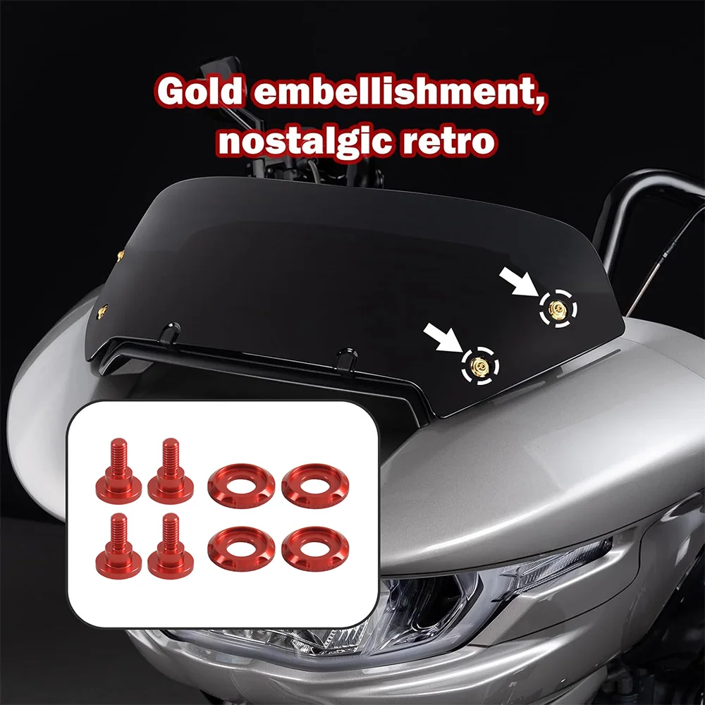 

1 комплект винтов для лобового стекла из алюминия 6061 для Harley Touring Road Glide 2024 UP и CVO 2023