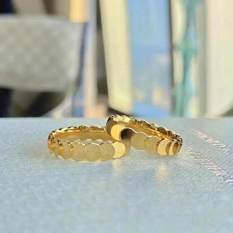 Luxury 24K 9999 Pure Gold real gold Fish Scale Ring Women's Scale Mermaid Ring