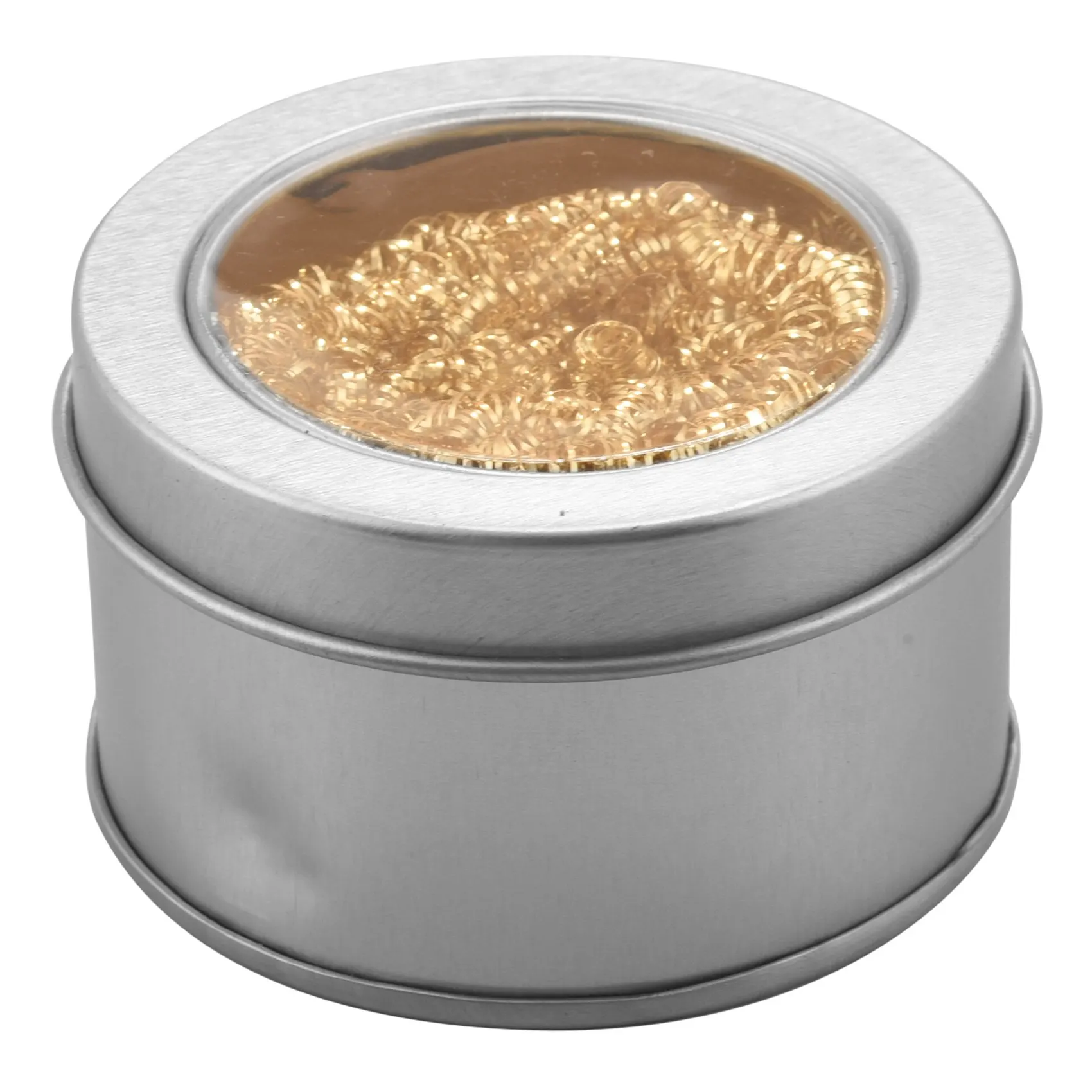 

Soldering Iron Tip Cleaning Wire Scrubber Cleaner Ball w Metal Case