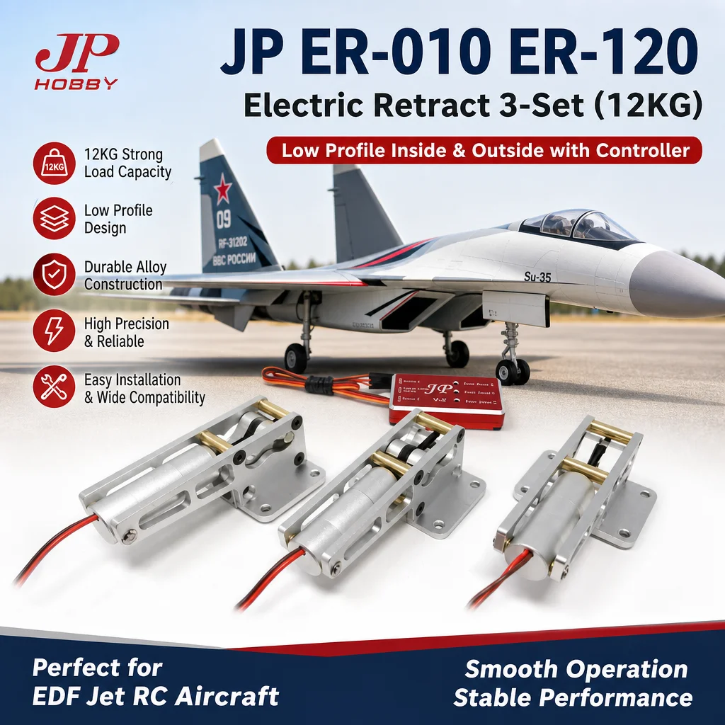 JP ER-010 ER-120 Alloy Electric Retract 3-Set 12kg Low Profile Inside Outside with Controller