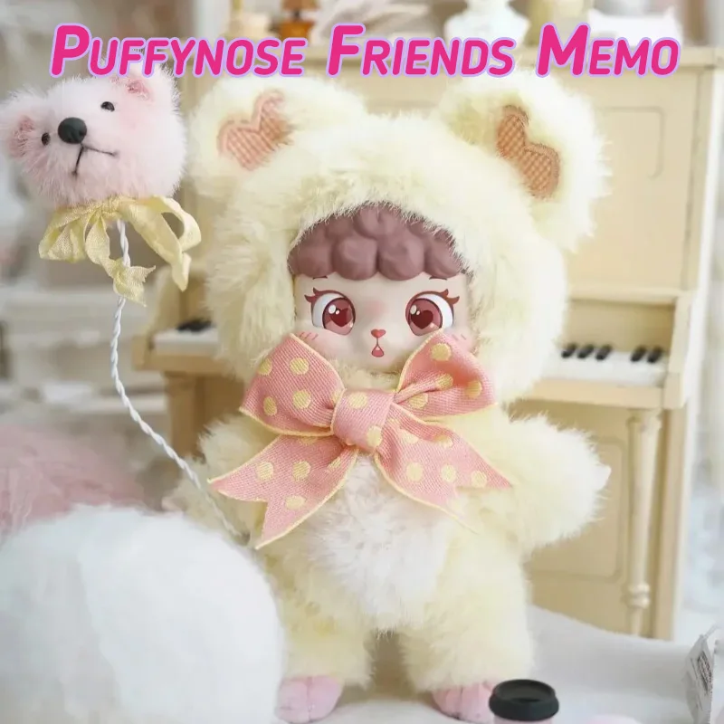 

Puffynose Friends Memo Series, плюшевая слепая коробка, виниловая кукла, милое модное украшение для рабочего стола, сюрприз, подарок ручной работы на день рождения
