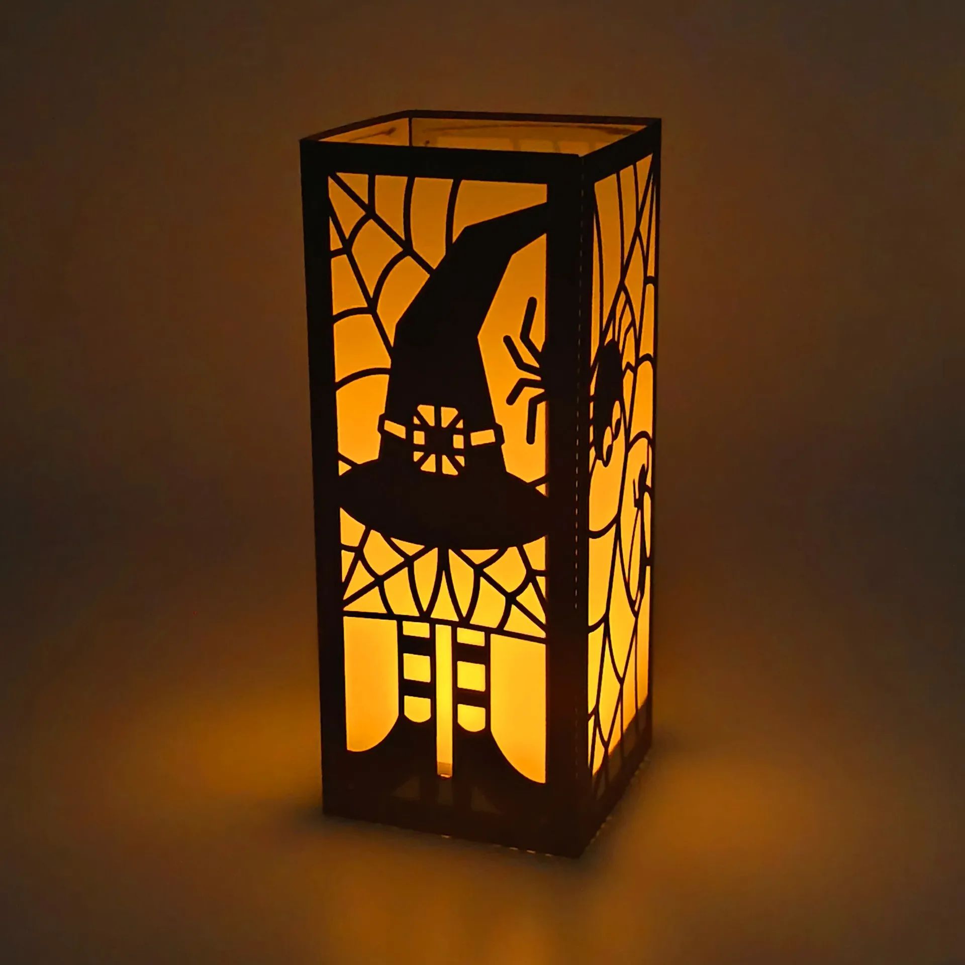 

50Pcs Halloween Paper Lantern Halloween Lampshade With Witch's Hat Spider cobweb Design Party Decoration