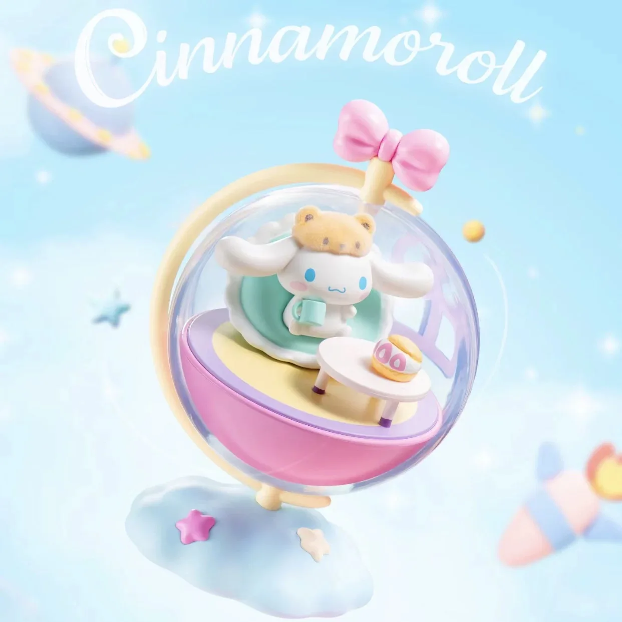 

Sanrio series turning planet cinnamoroll peripherals birthday gift blind box figure trendy toy ornament table decoration