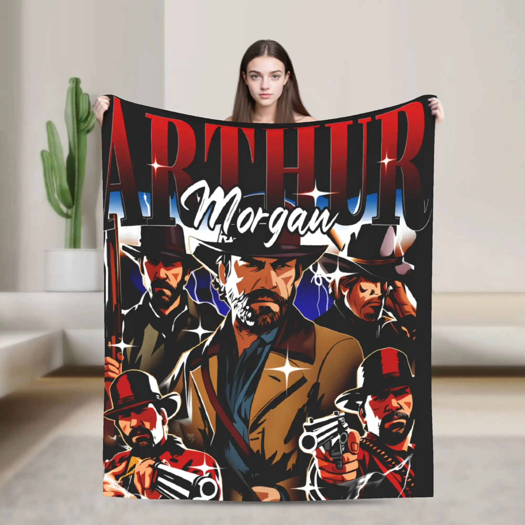 

Soft BlanketKids Adult Picnic Morgan Hearts West Cowboy Throw Blanket Flannel Bedspread Home Decor Street Trend Sofa Bed Cover