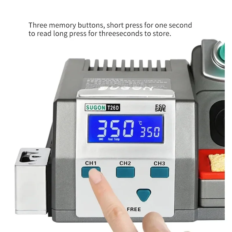 2026/SUGON T26D Assembled Soldering Station Bag Rework Station AC Soldering Iron Adjustable Soldering And Desoldering Iron Stati
