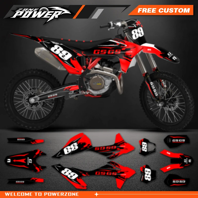 Powerzone  For Gasgas Gas Gas EC MC 150 200 250 300 350 400 450 2021 2022 2023 Custom Graphics Background Decals Stickers Kits