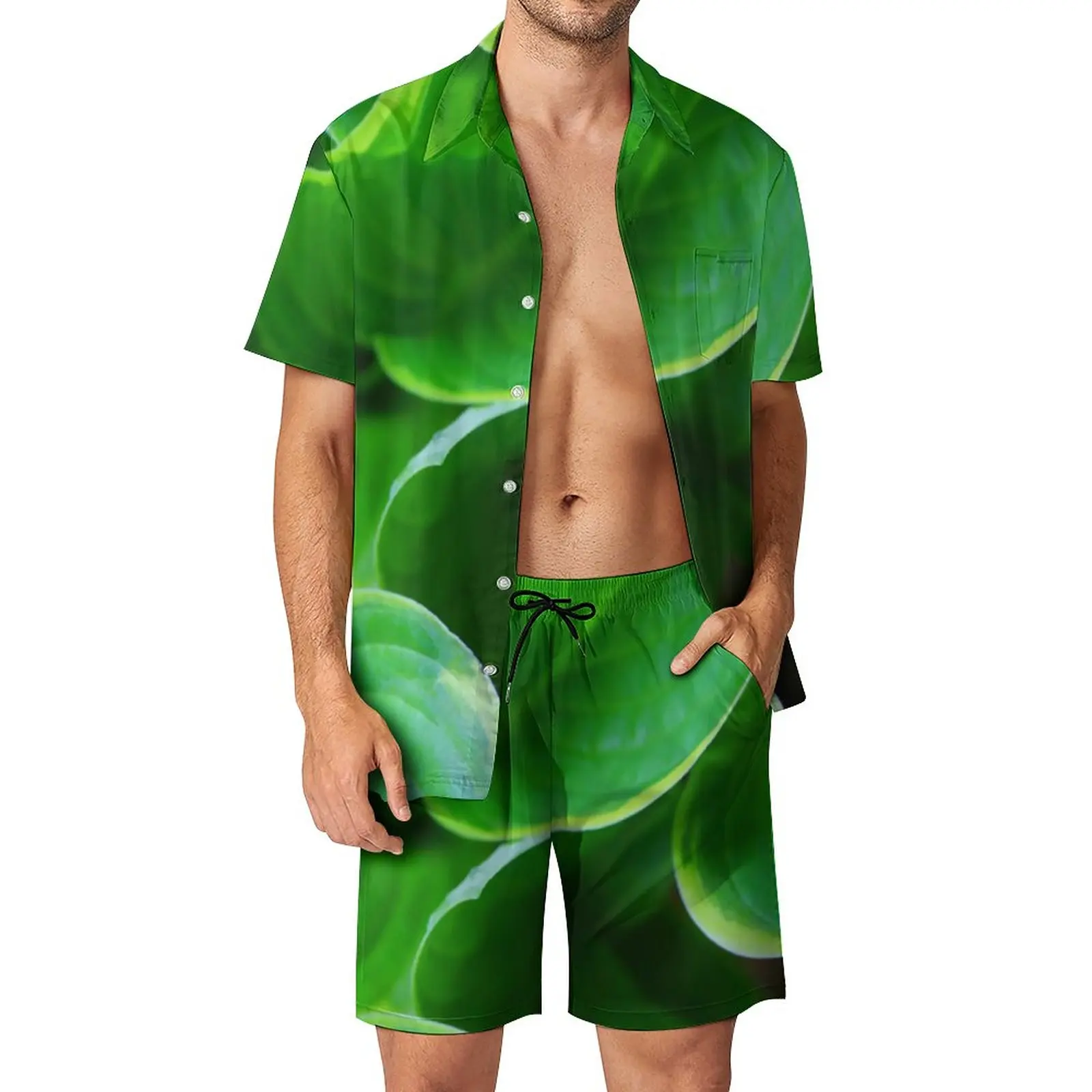 Summer Maple Leaf 3D Print Men Shirt Sets Fashion Short Sleeve Shirt Oversized Beach Shorts Streetwear Hawaiian Suits Clothes