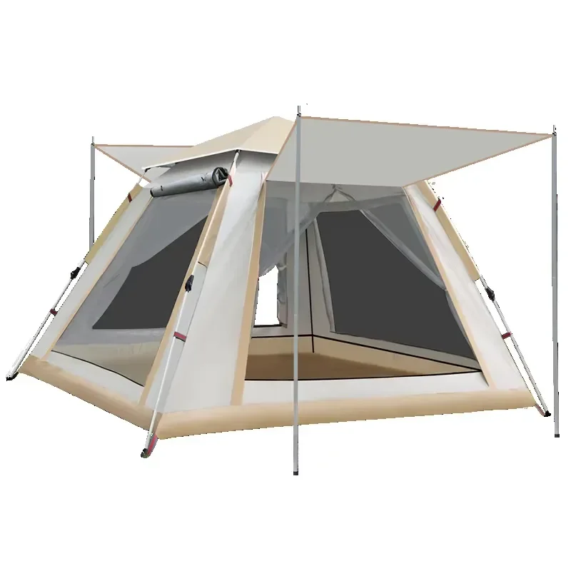Large Family Camping Tent 5-8 Person Waterproof Oxford Cloth Outdoor Hiking Shelter Two Bedroom One Living Room Portable Tent