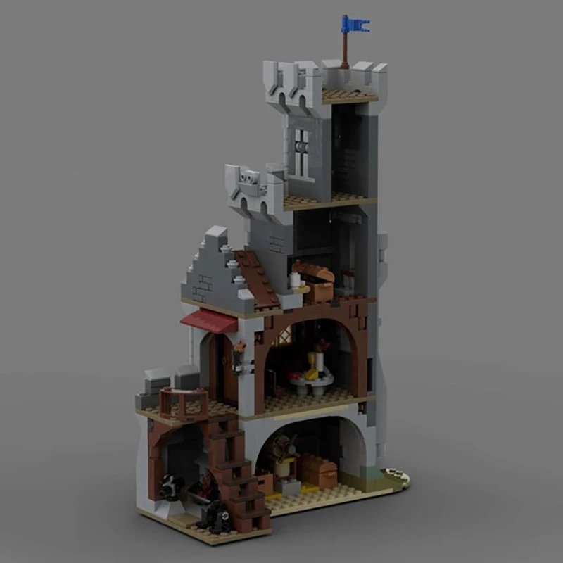 2247 pièces MOC architecture médiévale château de rivière Black Hawk bricolage blocs de construction d'assemblage jouets pour enfants cadeau d'anniversaire