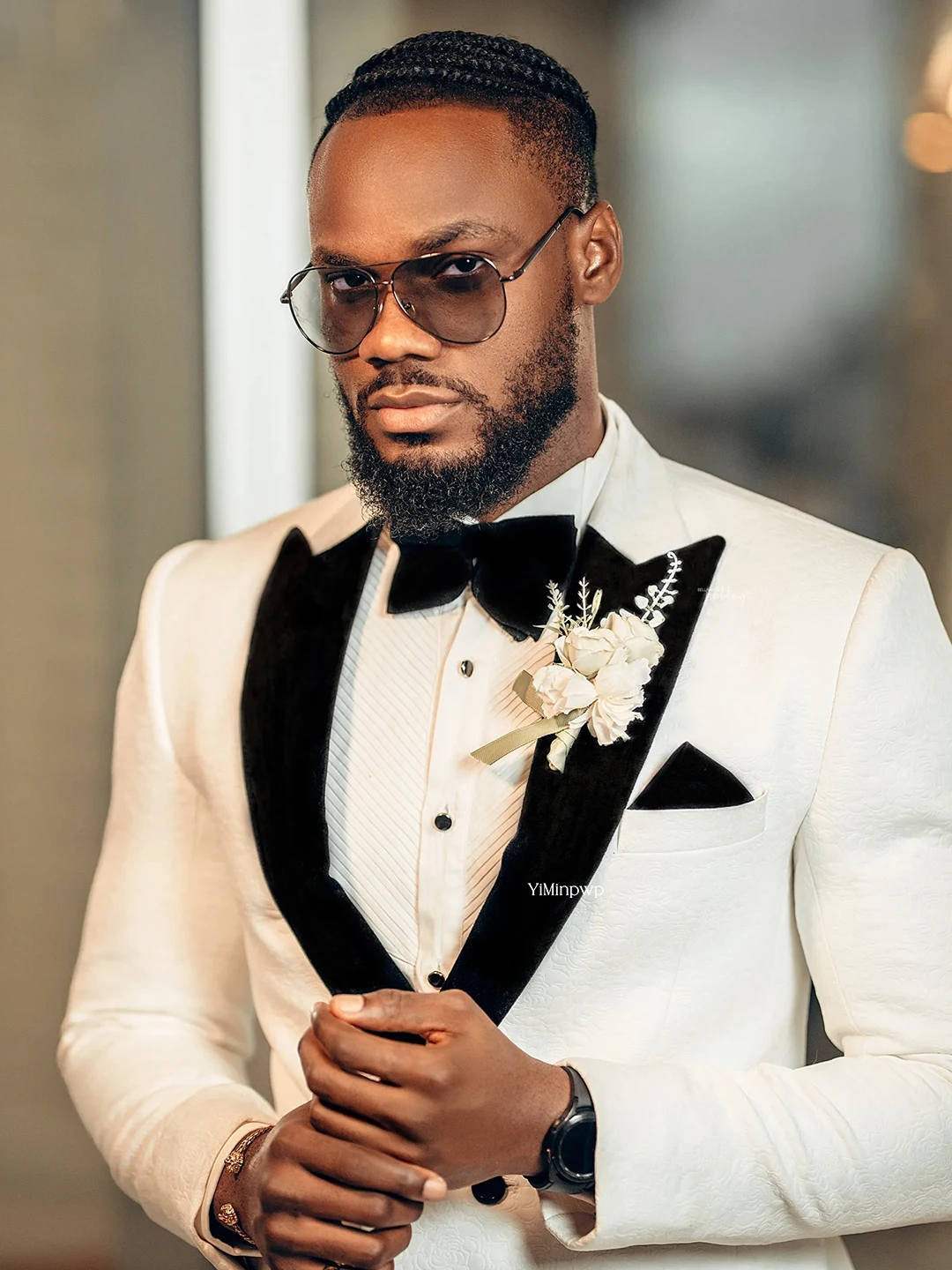 Weiße Herrenanzüge, 2-teilig, einreihig, Bräutigam, Hochzeitskleid, einzelne Slim-Fit, hochwertiger Herren-Vollanzug, Blazer-Set, Jacke + Hose